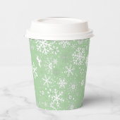 Grüne Schneeflocke ZWEI Päckchen Pappbecher (Links)