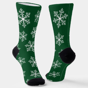 Grüne Schneeflocken-Crews Socken