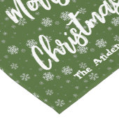 Grüne Schneeflocken Festive Moderne frohe Weihnach Großer Tischläufer (Ecke)