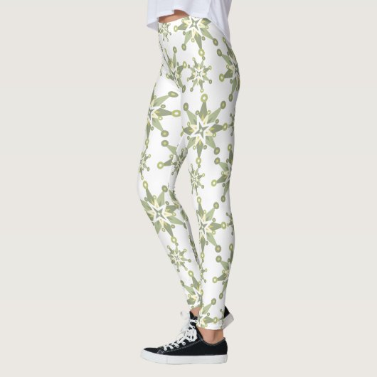 Grüne Schneeflocken Leggings (Links)