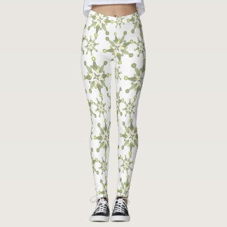 Grüne Schneeflocken Leggings