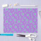 Grüne Schneeflocken mit Lila Hintergrund Seidenpapier (Handwerk)
