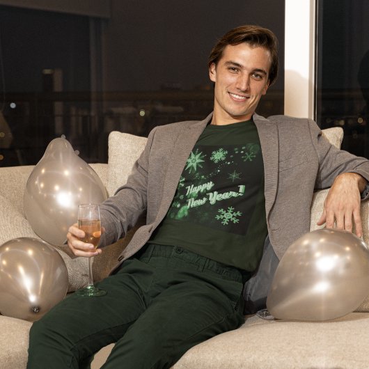 Grüne Schneeflocken T-Shirt