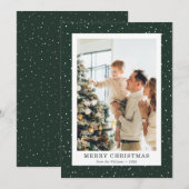 Grüne Schneefoto-Weihnachtskarte Feiertagskarte (Vorne/Hinten)