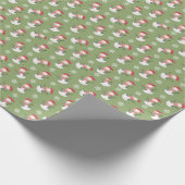 Grüne Schneemänner verpacken Papier mit Weihnachts Geschenkpapier (Ecke)