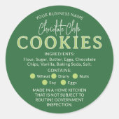 Grüne Schokolade Cookies Hütte Runder Aufkleber (Vorderseite)