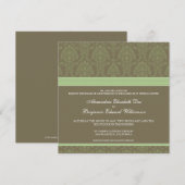 Grüne Schokolade Damask Hochzeit Einladung (Vorne/Hinten)