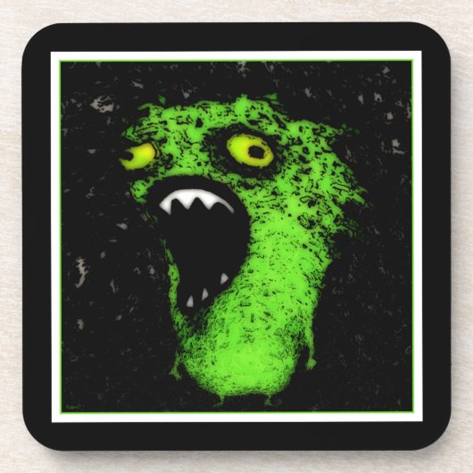 Grüne Schreie Getränkeuntersetzer (Vorderseite)