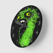 Grüne Schreie Runde Wanduhr (Winkel)