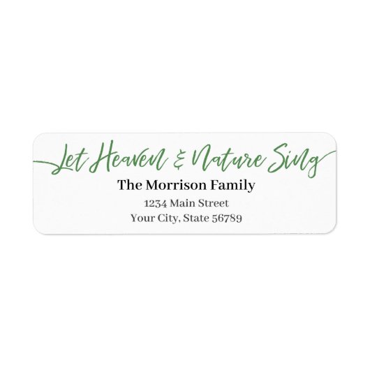 Grüne Schrift "Heaven & Nature Sing lass" (Vorne)