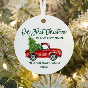 Grüne Schrift im Pinselstrich-Stil Weihnachten Neu Ornament Aus Metall
