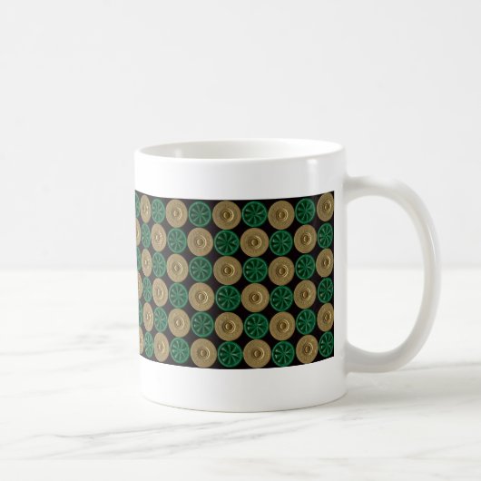 grüne Schrotflinte-Muscheln Kaffeetasse (Rechts)