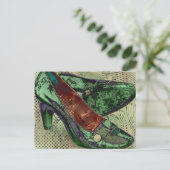 grüne Schuhe Postkarte (Stehend Vorderseite)