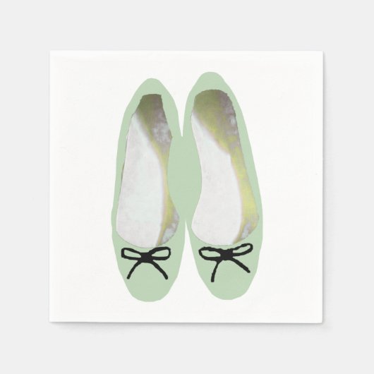 Grüne Schuhe Serviette (Vorderseite)