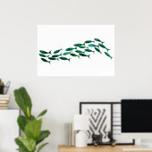 Grüne Schule für Fischwasser Poster (Heimbüro)