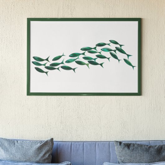 Grüne Schule für Fischwasser Poster