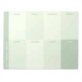 Grüne Schule Wochenplaner Notizblock (Vorderseite)