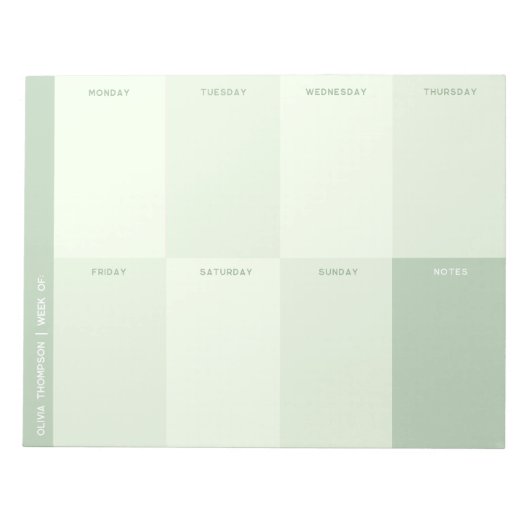 Grüne Schule Wochenplaner Notizblock (Vorderseite)