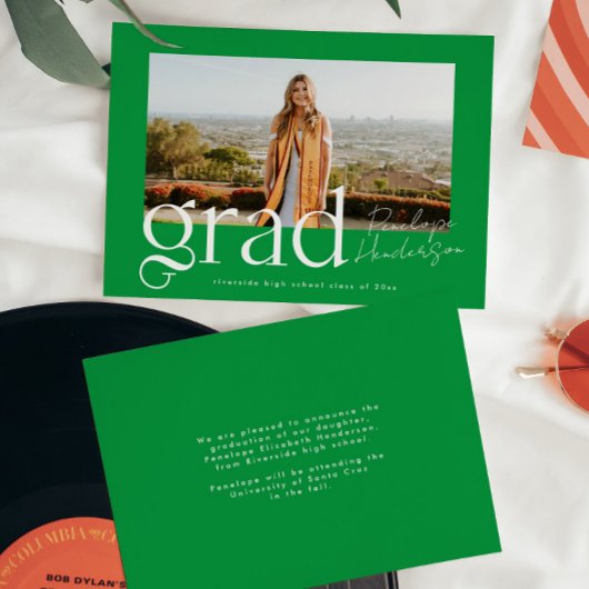 Grüne Schulfarben Foto Class of 2025 Abschluss Ankündigung