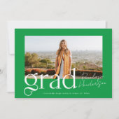 Grüne Schulfarben Foto Class of 2025 Abschluss Ankündigung (Vorderseite)