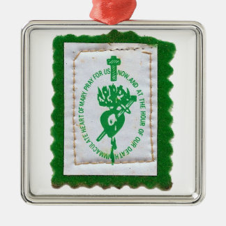 Grüne Schulterblattverzierung Silbernes Ornament