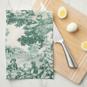 Grüne Schuppenbahn Geschirrtuch (Viertel Falte)