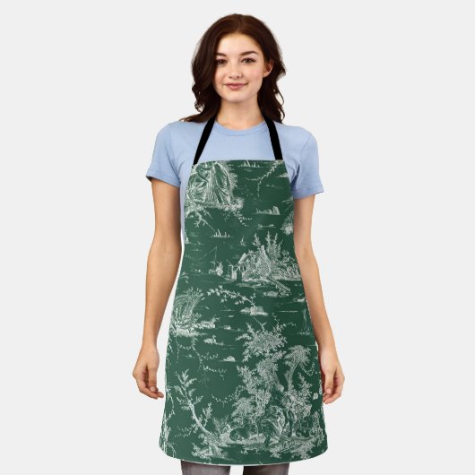 Grüne Schuppenbahn Schürze (Getragen)