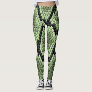 Grüne Schuppenmuster-Reptil-Textur-Grafik Leggings