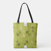 Grüne Schwalbe Blume Muster Tote Tasche (Rückseite)