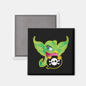 Grüne Schwalbe Magnet (Vorderseite/Rückseite)