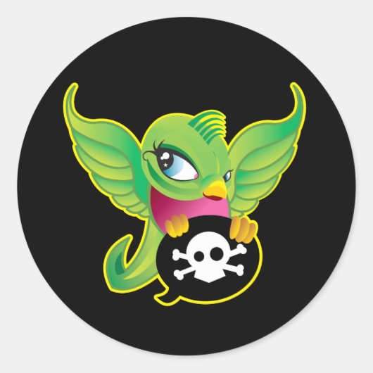 Grüne Schwalbe Runder Aufkleber (Vorderseite)