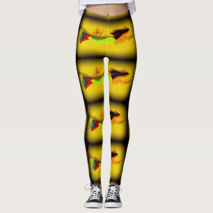 Grüne Schwanz brünette Meerjungfrauen gelb Leggings