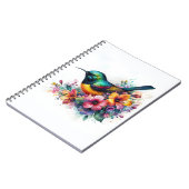 Grüne Schwanzvögel Wasserfarbe Kunst Notizblock (Linke Seite)