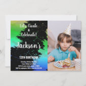 Grüne Schwarz Farben Farbe Farbe Farbe Farbe Farbe Einladung (Vorderseite)