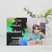 Grüne Schwarz Farben Farbe Farbe Farbe Farbe Farbe Einladung (Stehend Vorderseite)