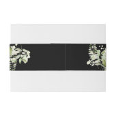 Grüne Schwarz-Weiß-Hochzeit Einladung Einladungsbanderole (Rückseitenbeispiel)