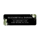 Grüne Schwarz-Weiß-Hochzeit-Rücksendeadresse (Vorne)