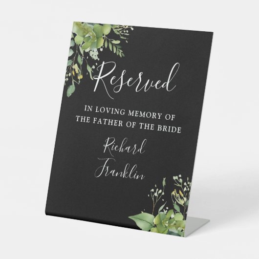 Grüne Schwarz-weiße Erinnerung für Hochzeiten Sockelschild (Vorderseite)
