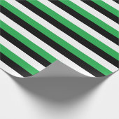 Grüne Schwarz-weiße Streifen Geschenkpapier (Ecke)