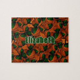 Grüne schwarze Basketball-Girls Mannschaftsfarben Puzzle