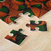 Grüne schwarze Basketball-Girls Mannschaftsfarben Puzzle (Seite)