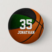 grüne schwarze Basketballmannschaft - Farben Button (Vorderseite)