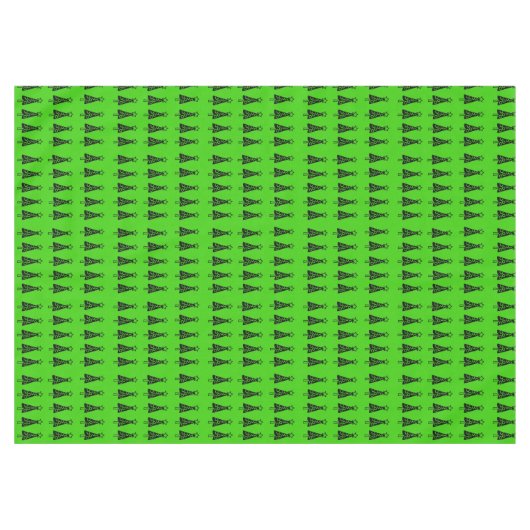 Grüne schwarze Bäume Frohe Weihnachtslieder Tischdecke (Vorderseite (Horizontal))