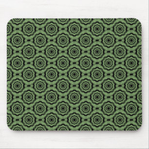 Grüne schwarze Blumen nahtloses Muster Mousepad