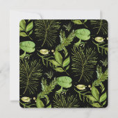 Grüne Schwarze Botanische Wasserfarbenhochzeit Einladung (Rückseite)