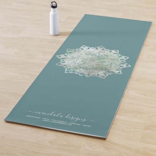 Grüne schwarze doppelseitige Mandala Yogamatte (Beispiel)