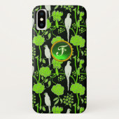 GRÜNE SCHWARZE FLÜSSE, PARROS GEMSTONE MONOGRAMM Case-Mate iPhone HÜLLE (Rückseite)