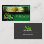 Grüne Schwarze Fotografie mit Foto-Vorlage Visitenkarte (Vorne/Hinten)