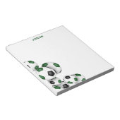 grüne schwarze Fußballbälle Akzent individuelle Na Notizblock (angewinkelt)