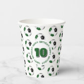 grüne schwarze Fußballbälle Geburtstagsparty Pappbecher (Vorderseite)